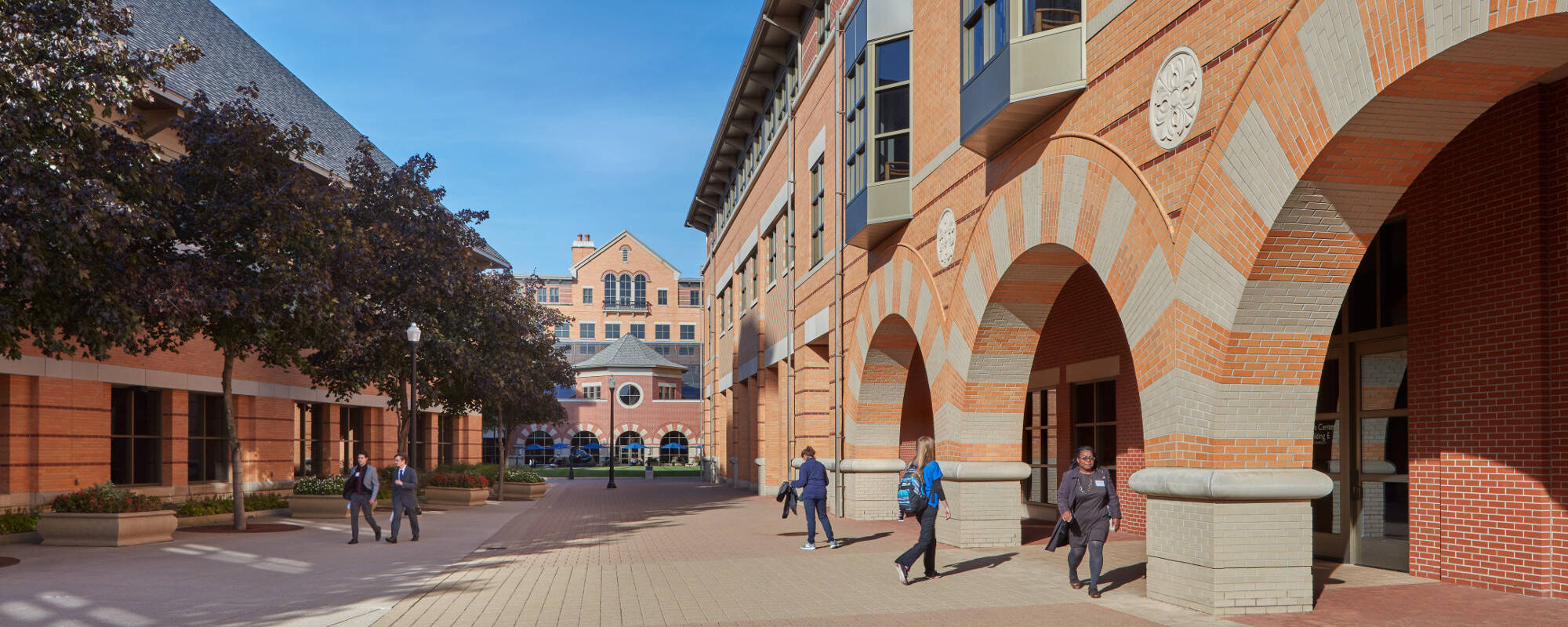 courtyard of DeVos Center, City Campus, people walking